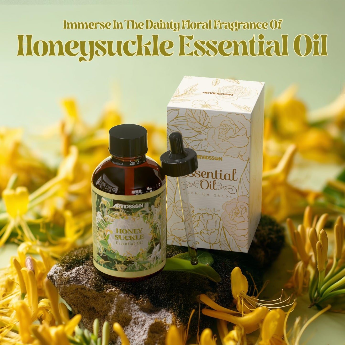 ARVIDSSON Honeysuckle Essential Oil 4 Fl Oz (120ml) - Pure & Natural