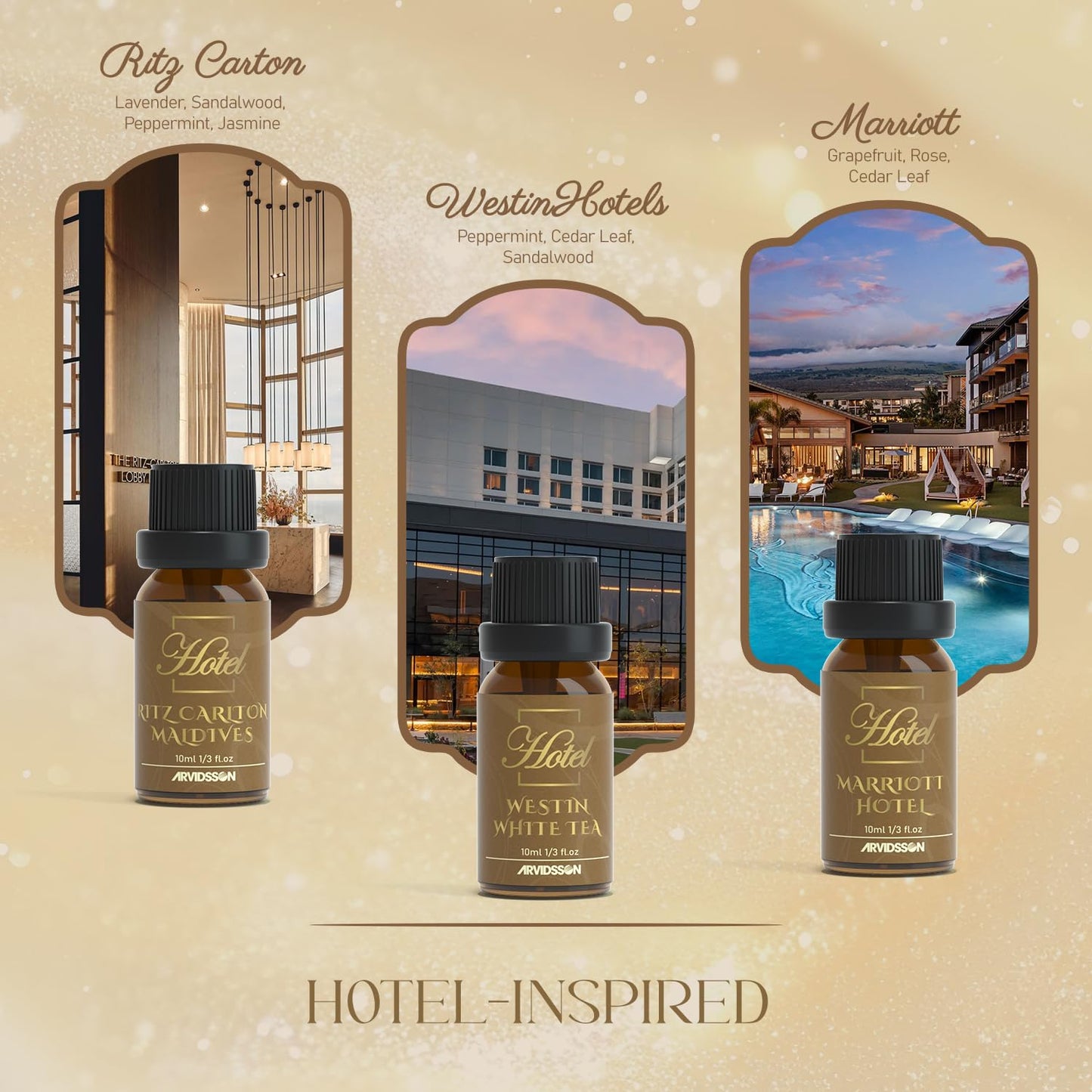 ARVIDSSON Hotel Diffuser Oils Gift Set – 7 Luxury Hotel-Inspired Fragrances
