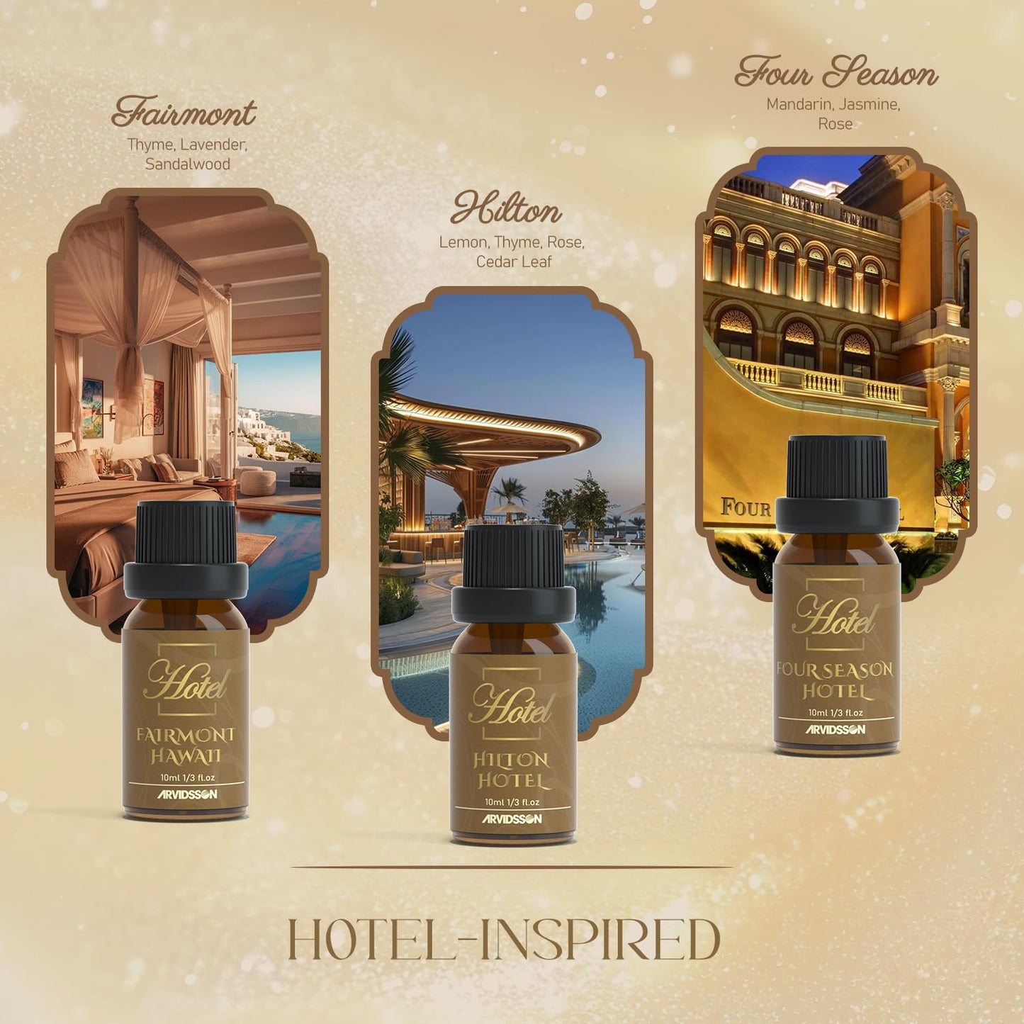 ARVIDSSON Hotel Diffuser Oils Gift Set – 7 Luxury Hotel-Inspired Fragrances