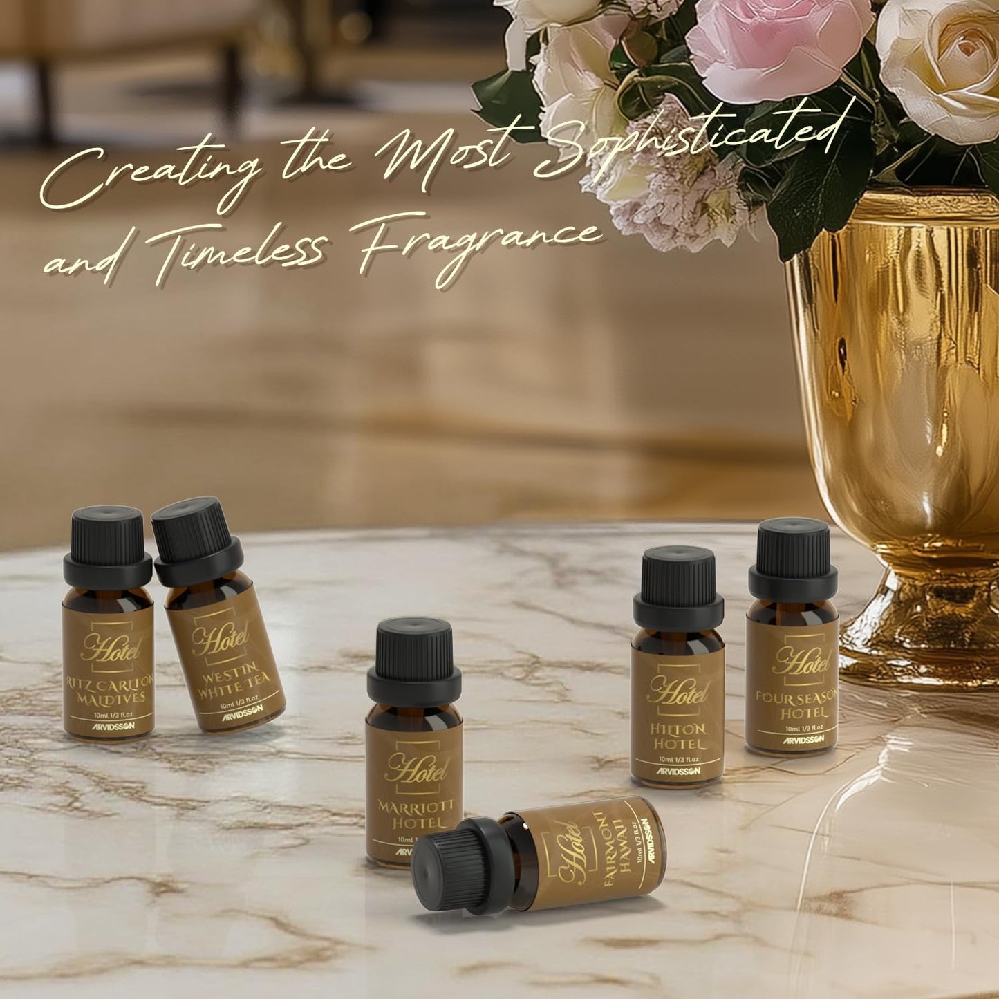 ARVIDSSON Hotel Diffuser Oils Gift Set – 7 Luxury Hotel-Inspired Fragrances