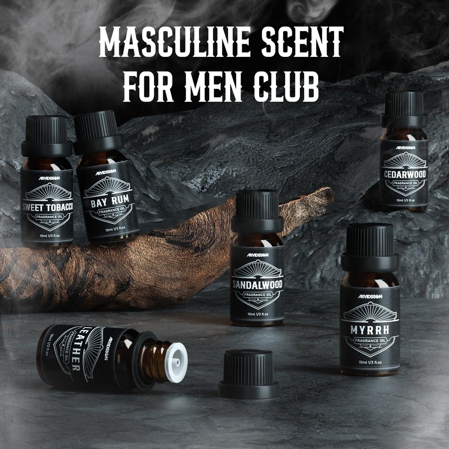 ARVIDSSON Masculine Essential Oils – Sandalwood, Cedarwood & Leather for Men
