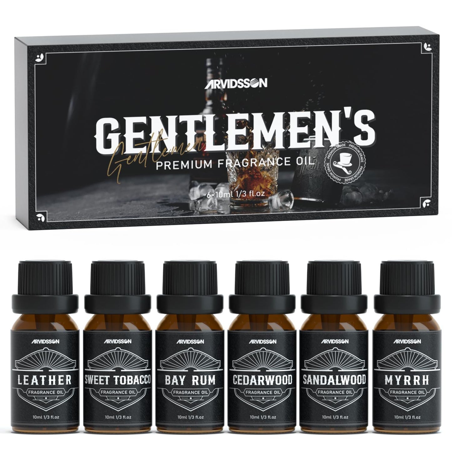 ARVIDSSON Masculine Essential Oils – Sandalwood, Cedarwood & Leather for Men