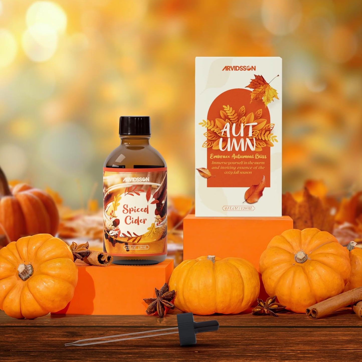 ARVIDSSON Spiced Cider Fragrance Oil 4 Fl Oz | Natural Autumn Aromas
