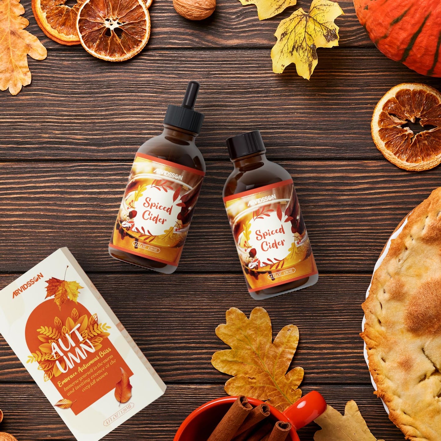 ARVIDSSON Spiced Cider Fragrance Oil 4 Fl Oz | Natural Autumn Aromas