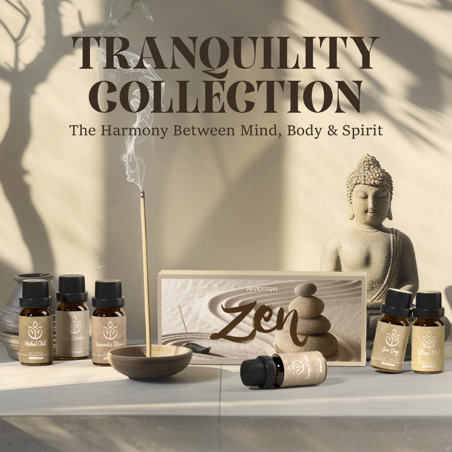 ARVIDSSON Zen Essential Oils Set – Relaxing Diffuser Oils for Home