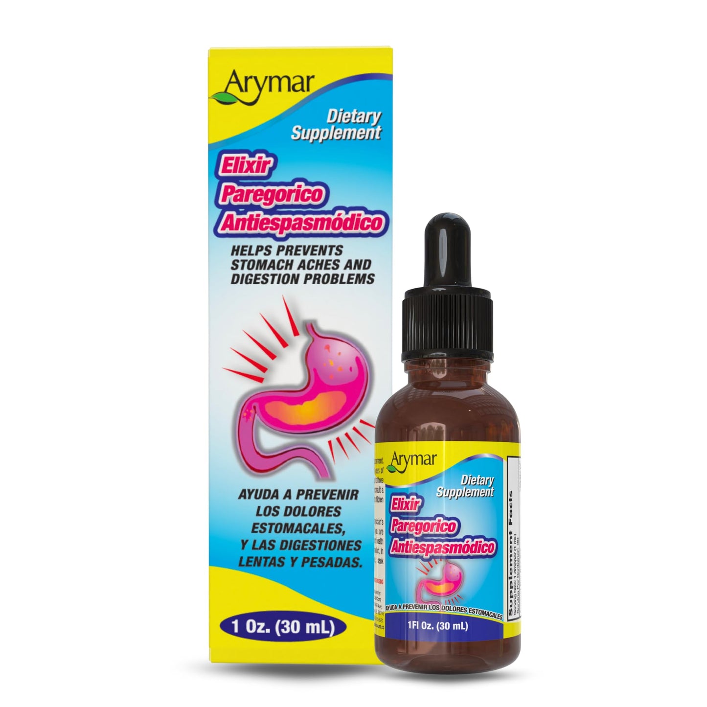 Arymar Elixir Paregorico Antiespasmodico - Digestive Support Supplement - 1 oz