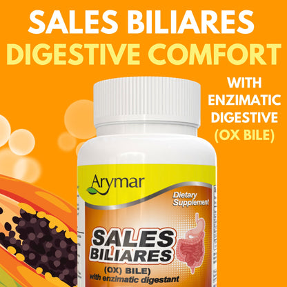 Arymar Sales Biliares Ox Bile with Digestive Enyzmes 120 Tablets