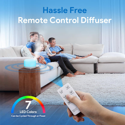 ASAKUKI 500ml Premium Essential Oil Diffuser with Remote Control | 5-in-1 Ultrasonic Humidifier (White)