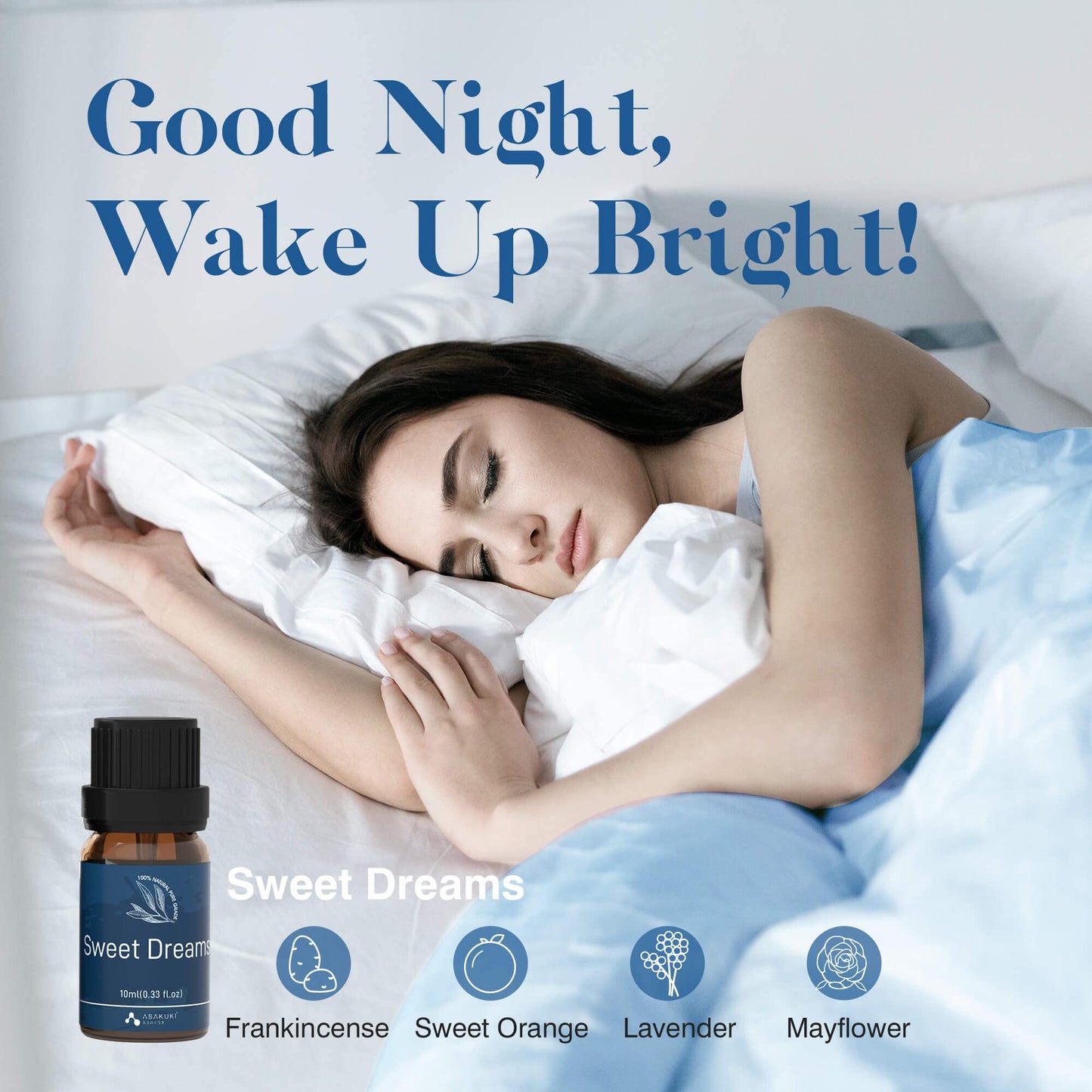 ASAKUKI Essential Oil Blends – Diffuser Oils for Home Well-Being Kit (Calm Mind, Sweet Dreams, Happy, Relax, Immunity) 6x10ml