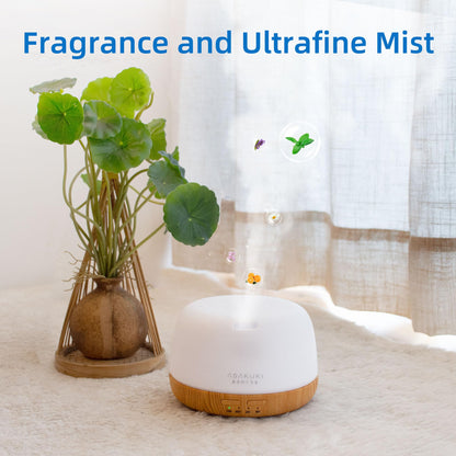 ASAKUKI 300ml Essential Oil Diffuser – Ultrasonic Humidifier with 7 Color Lights and 2 Mist Modes
