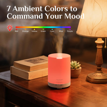 ASAKUKI Essential Oil Diffuser – 5-in-1 Quiet Humidifier (Pure White)
