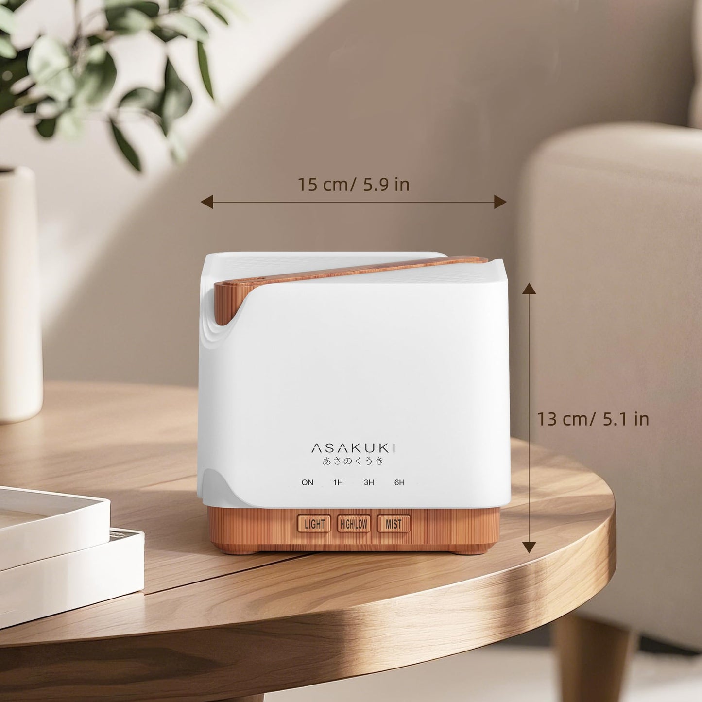 ASAKUKI 700 ml Premium Essential Oil Diffuser 5-in-1 Ultrasonic Humidifier