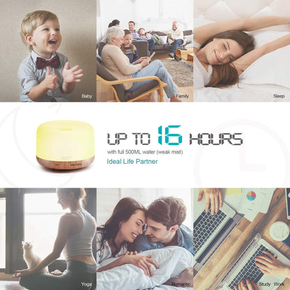 ASAKUKI Smart Wi-Fi Essential Oil Diffuser – 500ml, Alexa & App Control, Gold