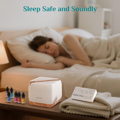ASAKUKI Essential Oil Diffuser 700ml – Ultrasonic Humidifier with Top 6 Oils, 7 LED Colors, Timer & Auto-Off | Large Room Diffuser