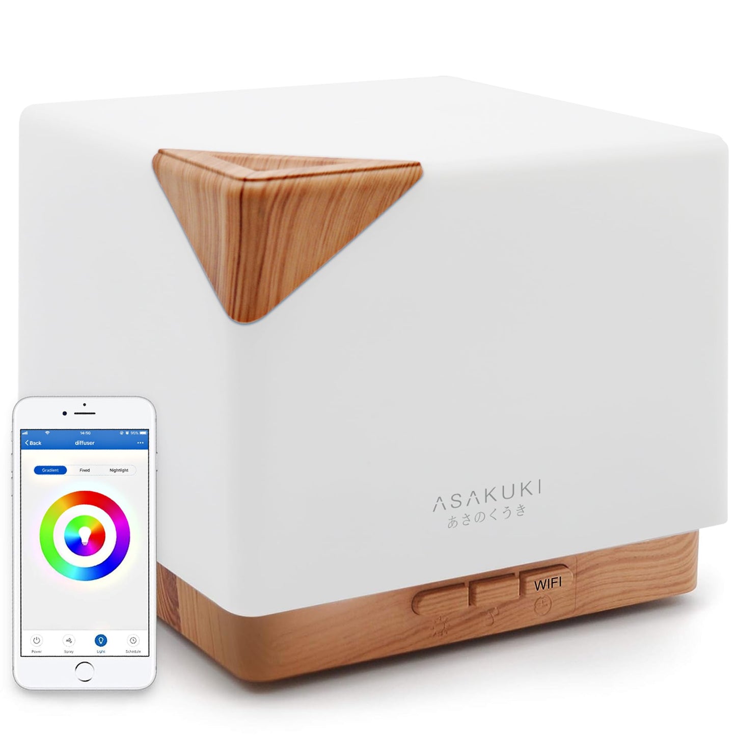ASAKUKI Smart WiFi Essential Oil Diffuser – 700ml, Alexa & Google Home