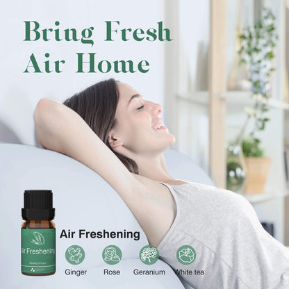 ASAKUKI Essential Oil Blends – Diffuser Oils for Home Well-Being Kit (Calm Mind, Sweet Dreams, Happy, Relax, Immunity) 6x10ml