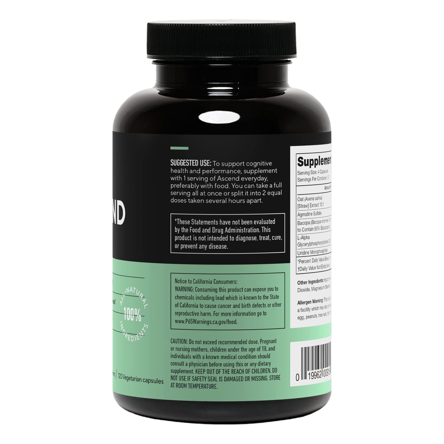 LEGION Ascend Nootropic | All-Natural Brain Support + Alpha-GPC