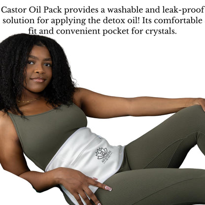 Ascensions By Zoe Castor Oil Pack - Washable Pocket for Crystals, Waist Wrap (Small)