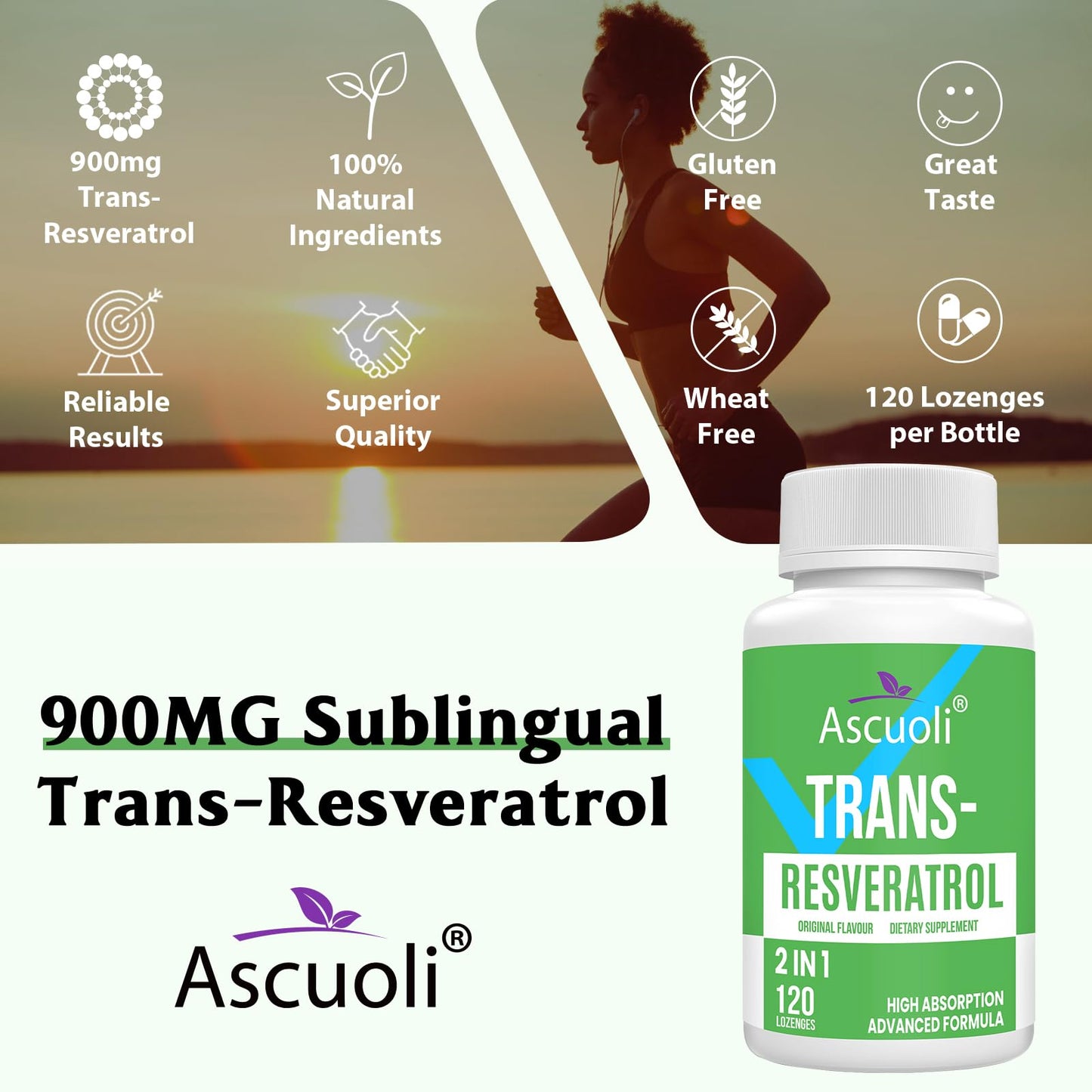Sublingual Trans-Resveratrol Purity 99% – 3-in-1 NAD+ Boost, Immune & Energy Support | 120 Lozenge