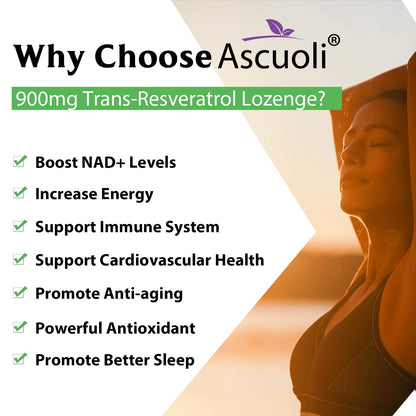 Sublingual Trans-Resveratrol Purity 99% – 3-in-1 NAD+ Boost, Immune & Energy Support | 120 Lozenge