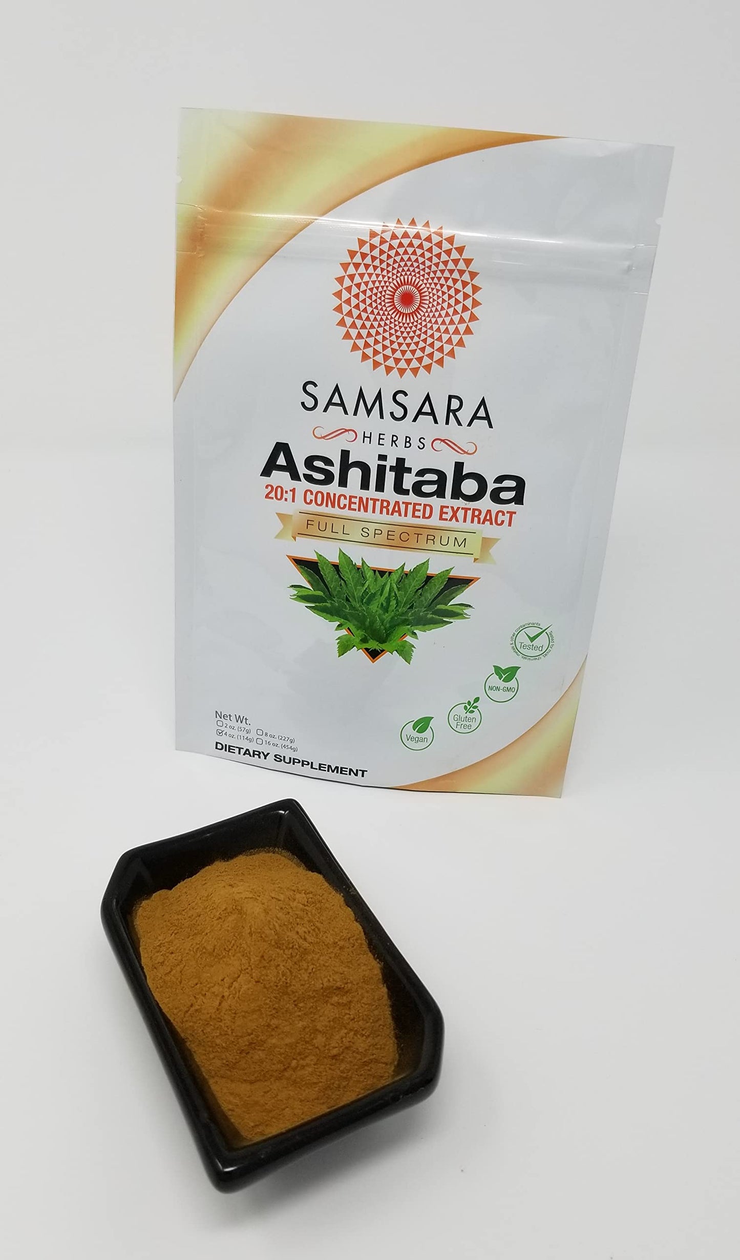 Samsara Herbs Ashitaba Extract Powder 20:1 Concentrated (4oz/114g) – Non-GMO