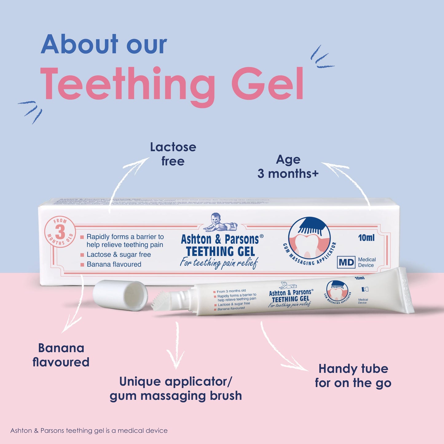 Ashton & Parsons Teething Gel 10ml for 3 Months+ | Soothes Teething