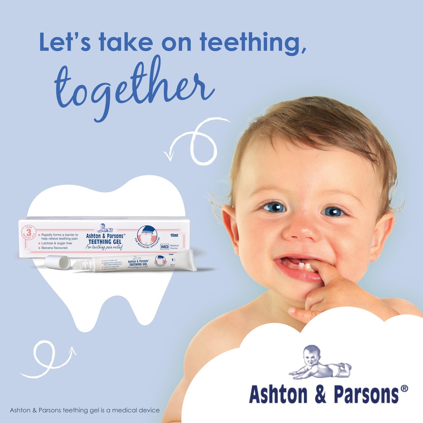 Ashton & Parsons Teething Gel 10ml for 3 Months+ | Soothes Teething