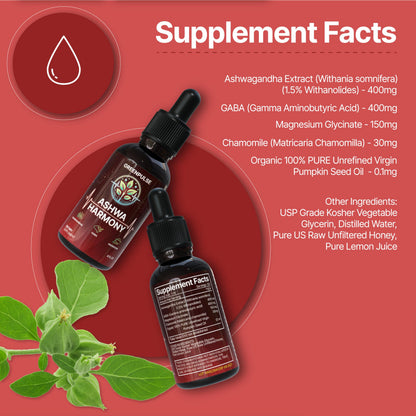 GREENPULSE Ashwa Harmony – Adaptogenic Ashwagandha, GABA & Magnesium Glycinate | 4 fl oz