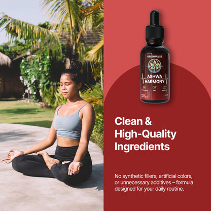 GREENPULSE Ashwa Harmony – Adaptogenic Ashwagandha, GABA & Magnesium Glycinate | 4 fl oz