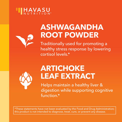 Ashwagandha 1000mg with Artichoke - Stress, Mood & Energy Support | 90 Vegan Capsules