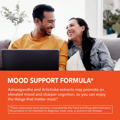 Ashwagandha 1000mg with Artichoke - Stress, Mood & Energy Support | 90 Vegan Capsules