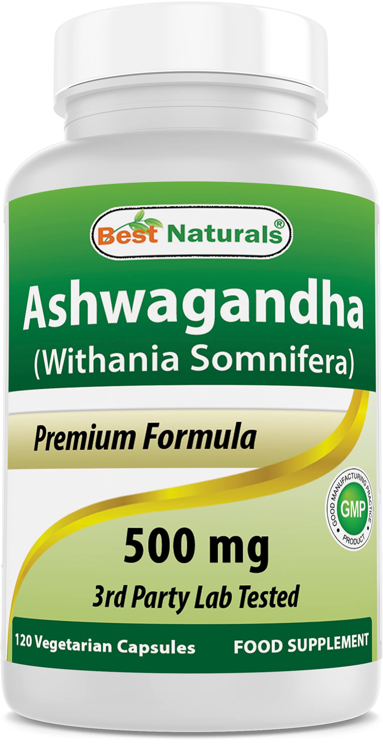 Best Naturals Ashwagandha Capsules 500 mg – Stress & Mood Support, 120 Count