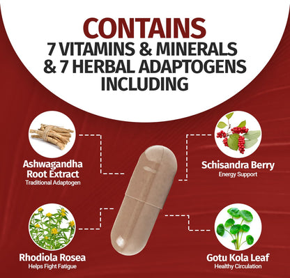 100% Natural Shoden Ashwagandha Complex Supplement - Ultra High Potency 35:1 Concentrated Root Extract for Sleep & Energy Support - Vegan, Non-GMO - 60 Ashwagandha Capsules
