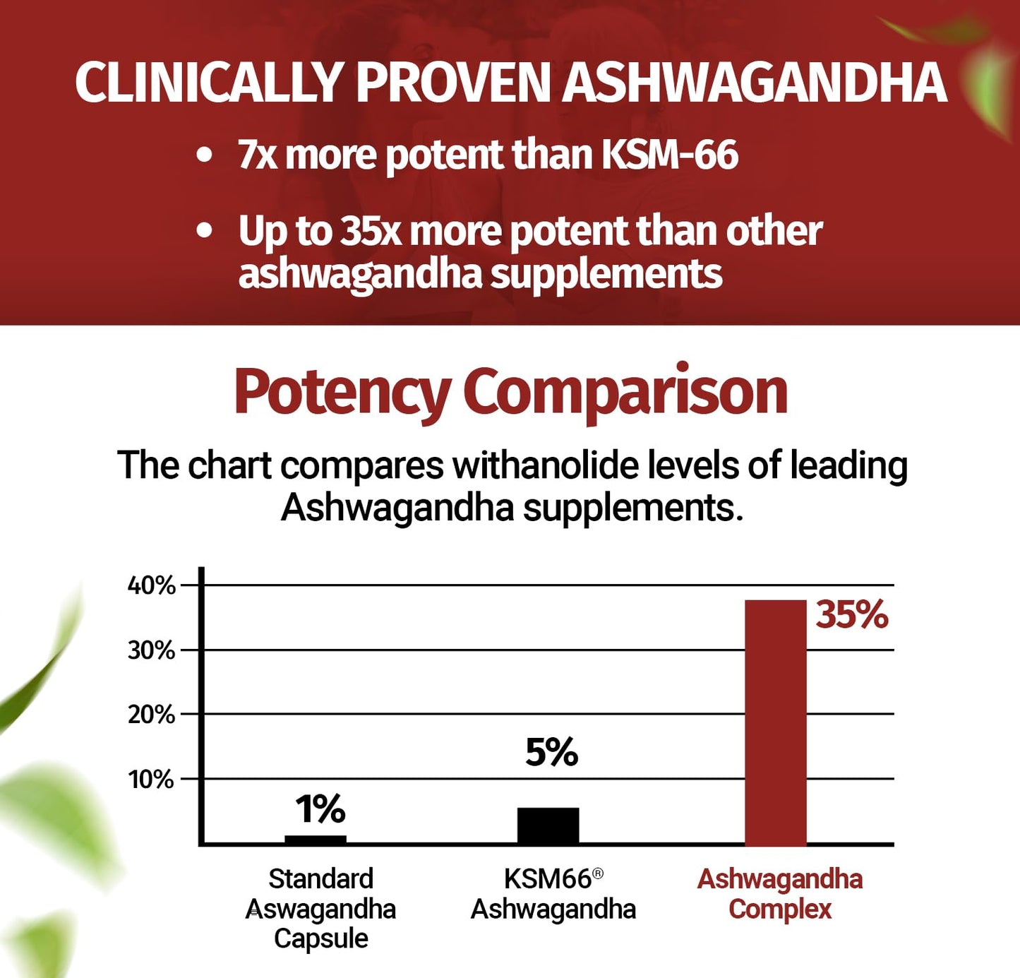 100% Natural Shoden Ashwagandha Complex Supplement - Ultra High Potency 35:1 Concentrated Root Extract for Sleep & Energy Support - Vegan, Non-GMO - 60 Ashwagandha Capsules