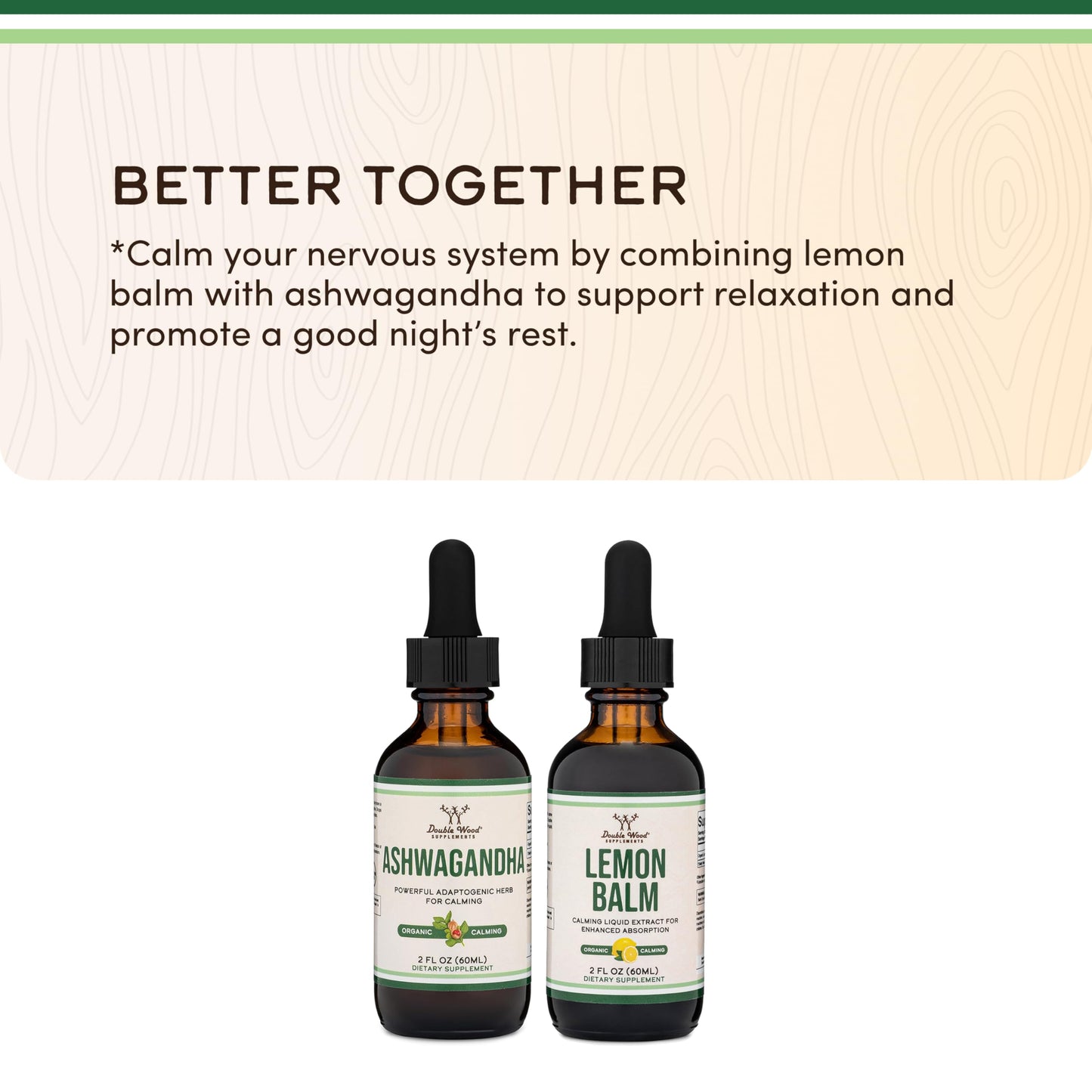 Ashwagandha Organic Drops 1200mg (60 Servings) – Stress Relief | Double Wood
