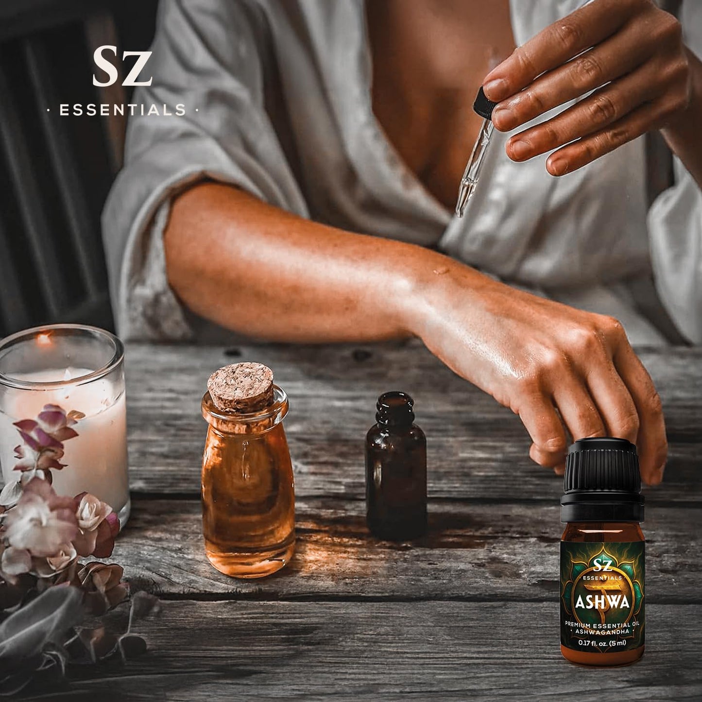 SZ Essentials Ashwagandha Essential Oil – 100% Pure & Natural (0.17oz)