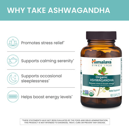 Himalaya Organic Ashwagandha Root – 60 Day Supply | Adrenal Support