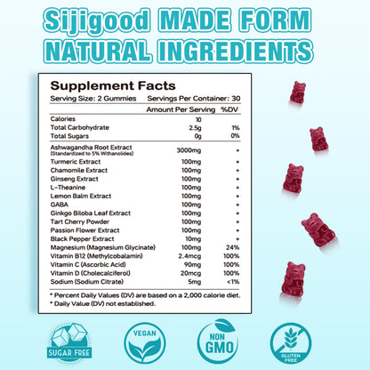 Ashwagandha Gummies for Immunity & Relaxation - Blueberry, 60 Count