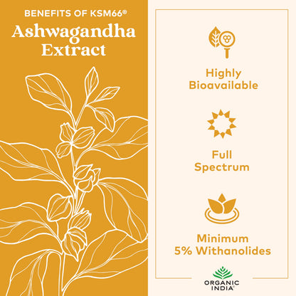 ORGANIC INDIA Ashwagandha Gummies - KSM-66 Stress Support, Lemon Lime, 60 Gummies