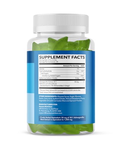Ashwagandha Gummies for Stress & Mood Support – Strawberry, Vegan, Non-GMO