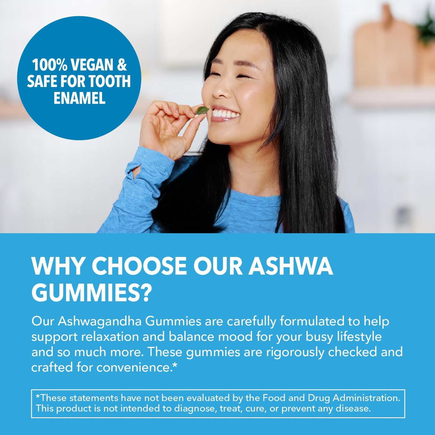 Ashwagandha Gummies for Stress & Mood Support – Strawberry, Vegan, Non-GMO