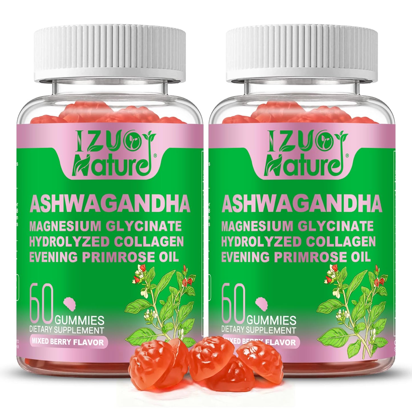 Ashwagandha Gummies for Women - Stress Relief & Relaxation (Vegan, Sugar Free) 2-Pack