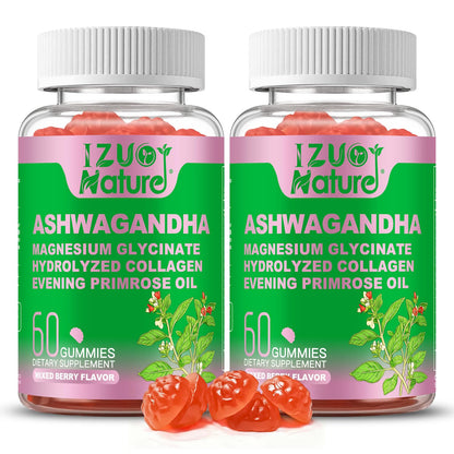 Ashwagandha Gummies for Women - Stress Relief & Relaxation (Vegan, Sugar Free) 2-Pack