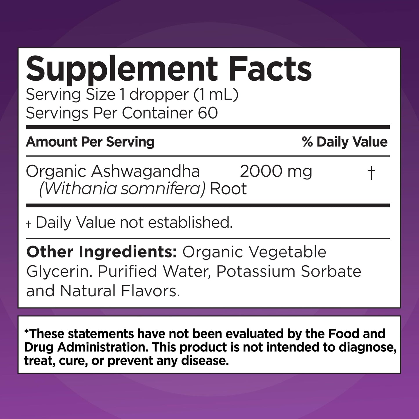 Ashwagandha KSM-66 Drops 2000mg – Berry Flavor | Immune Support, Performance & Heart Health | 60 Servings