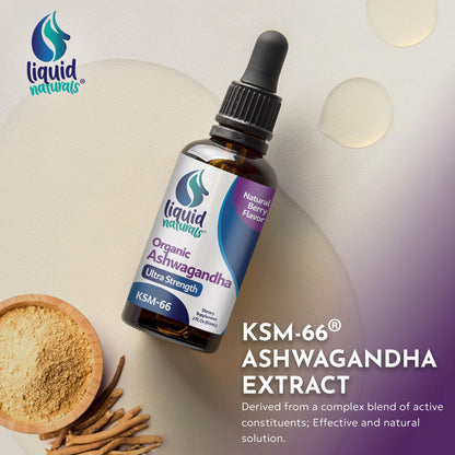 Ashwagandha KSM-66 Drops 2000mg – Berry Flavor | Immune Support, Performance & Heart Health | 60 Servings