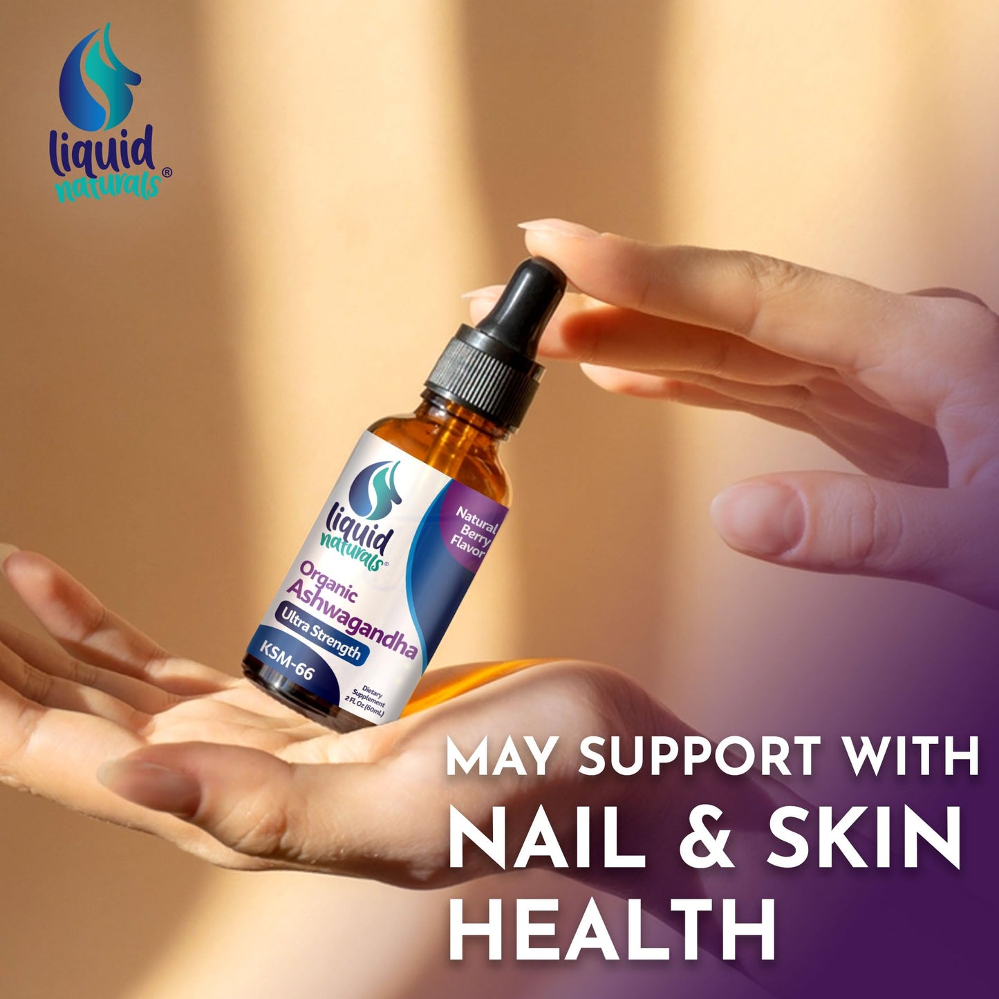 Ashwagandha KSM-66 Drops 2000mg – Berry Flavor | Immune Support, Performance & Heart Health | 60 Servings