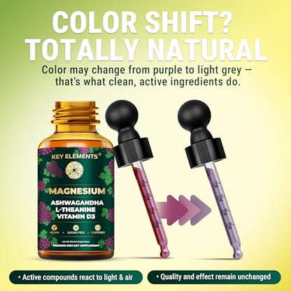 Liquid Magnesium Glycinate for Sleep with L-Theanine, Ashwagandha & Vitamin D3 | Magnesium Sleep Support