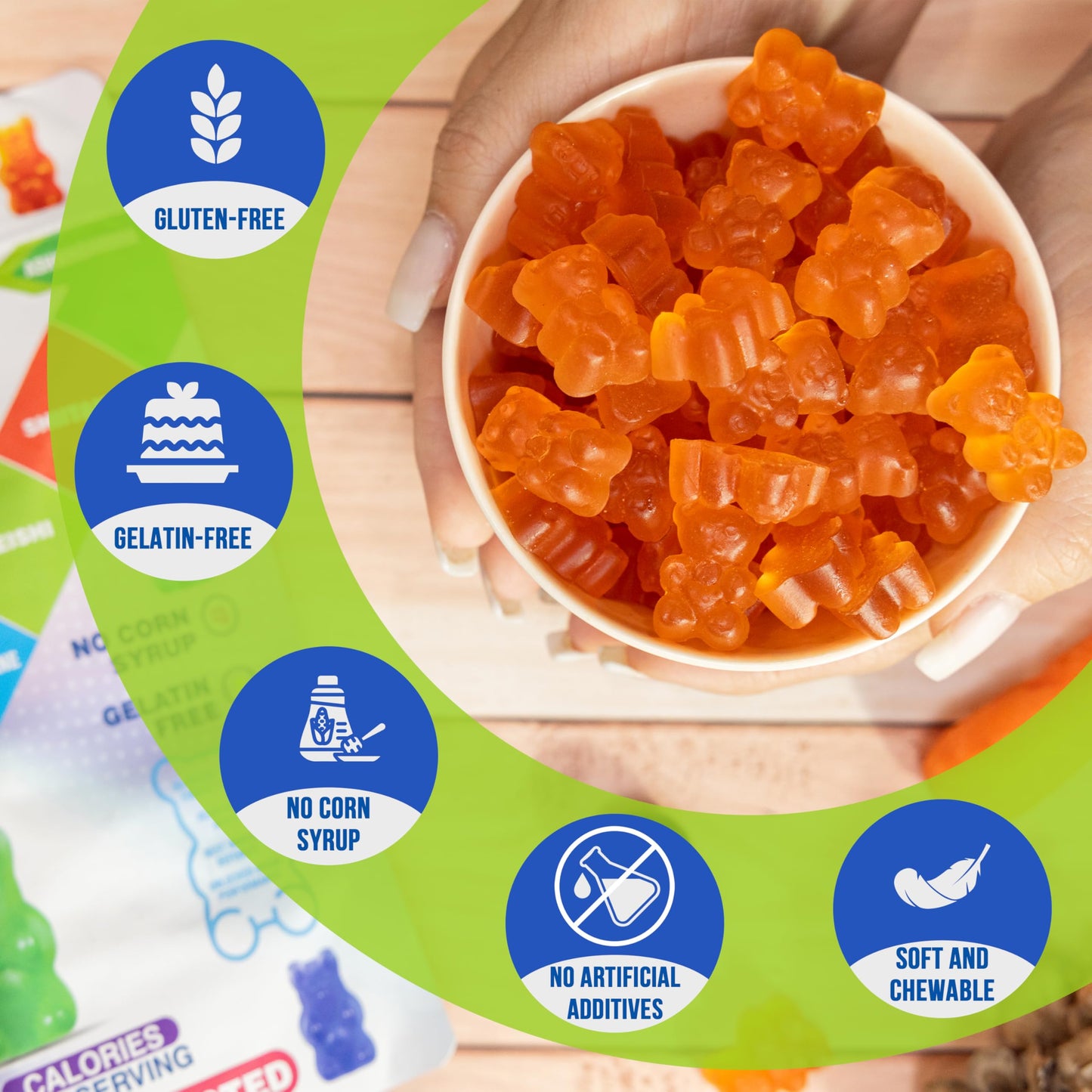 Ashwagandha & Lion’s Mane Gummies – Organic Vegan Mushroom Supplement for Immunity & Brain Health