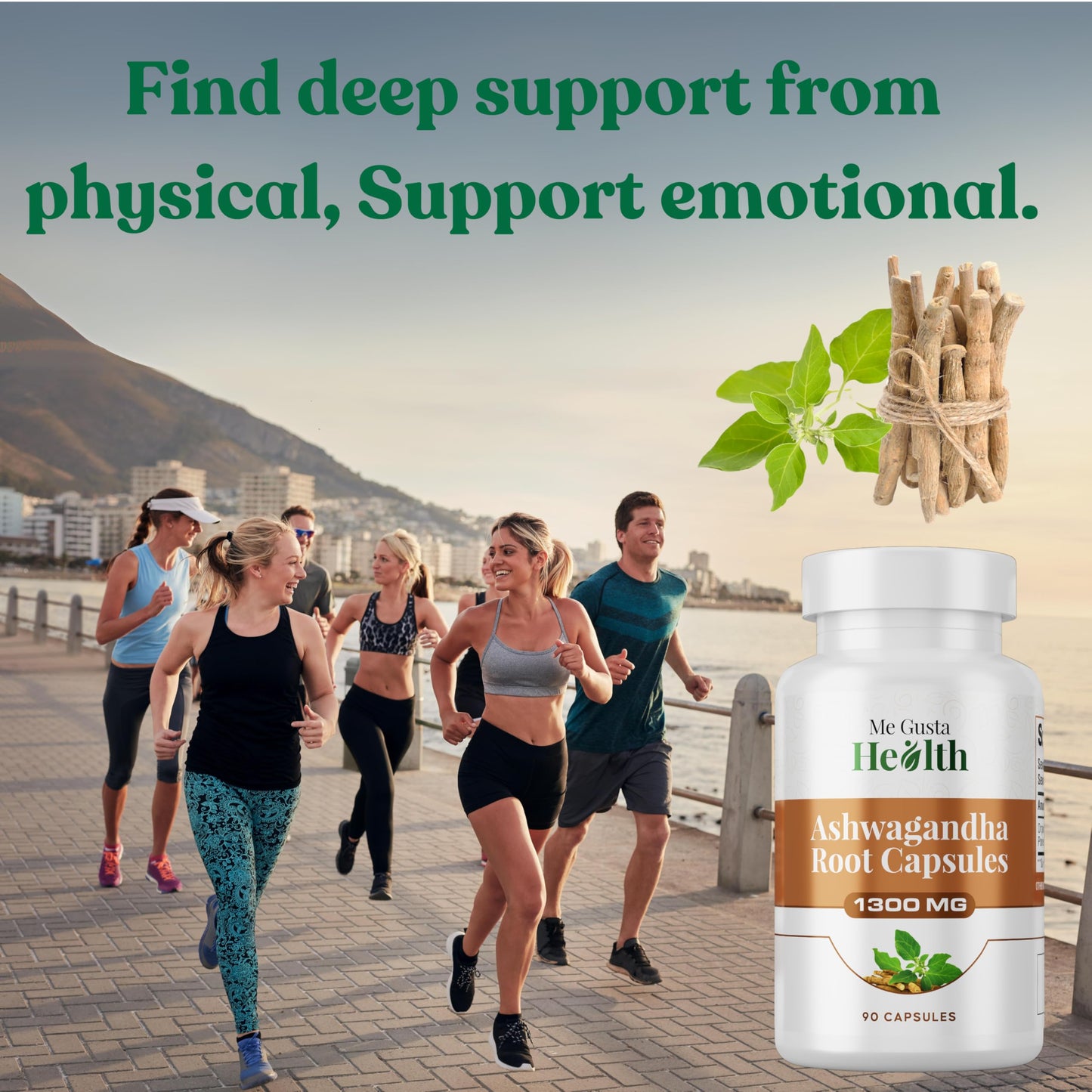 ME GUSTA HEALTH Ashwagandha Root Powder Capsules 1300mg – 90 Veg Capsules – Immune & Mood Support
