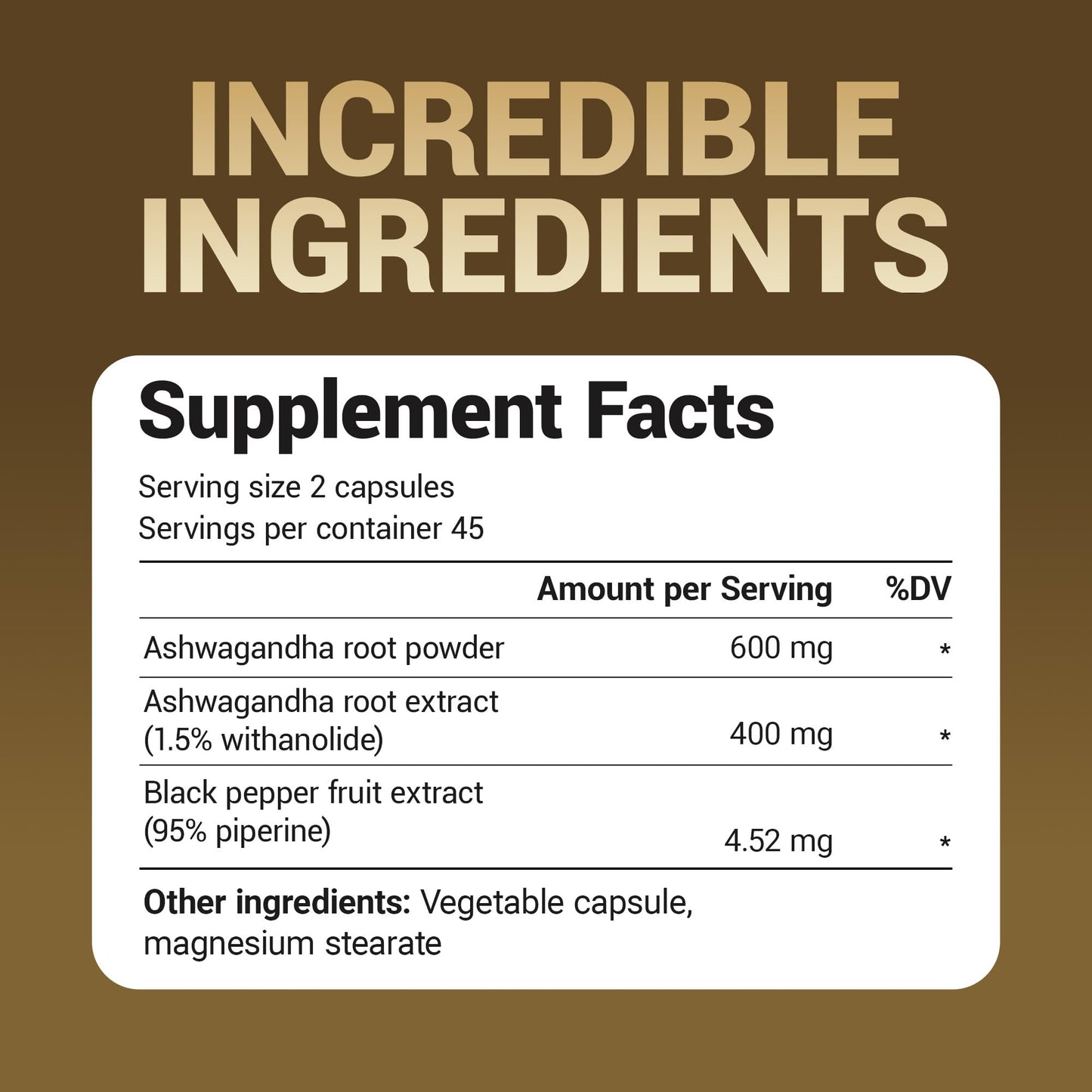 Dr. Berg Ashwagandha Capsules 1000mg | Bioperine Black Pepper | 90 Capsules